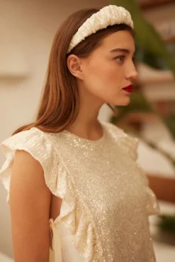 Discount Maison Guillemette SERRE TETE SWING IVOIRE - COLLECTION BLANCHE