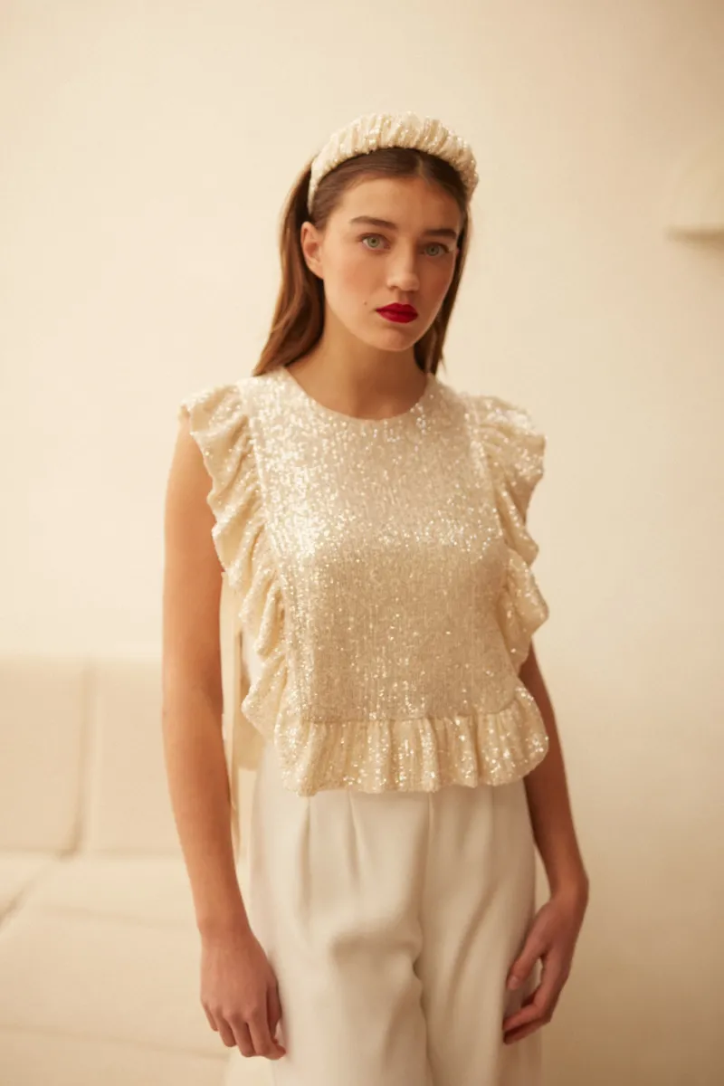 Discount Maison Guillemette SERRE TETE SWING IVOIRE - COLLECTION BLANCHE