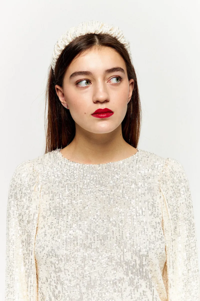 Discount Maison Guillemette SERRE TETE SWING IVOIRE - COLLECTION BLANCHE