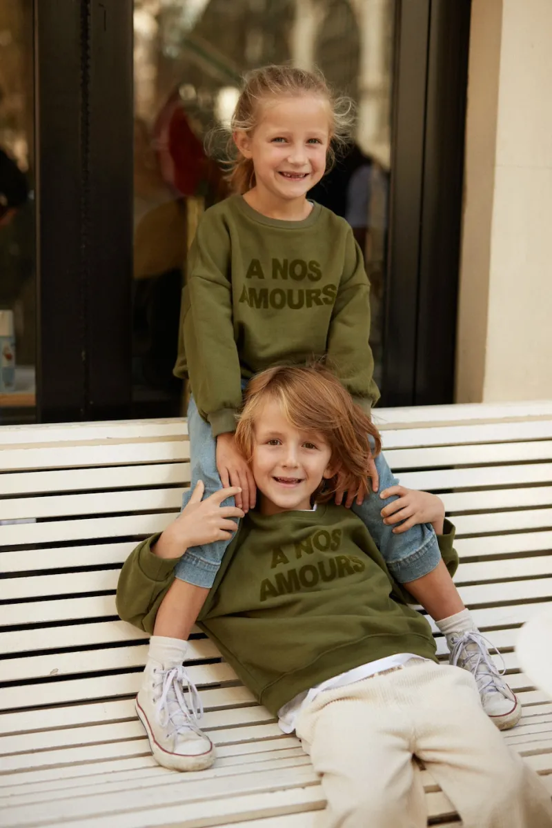 Shop Maison Guillemette SWEAT-SHIRT A NOS AMOURS - ENFANT