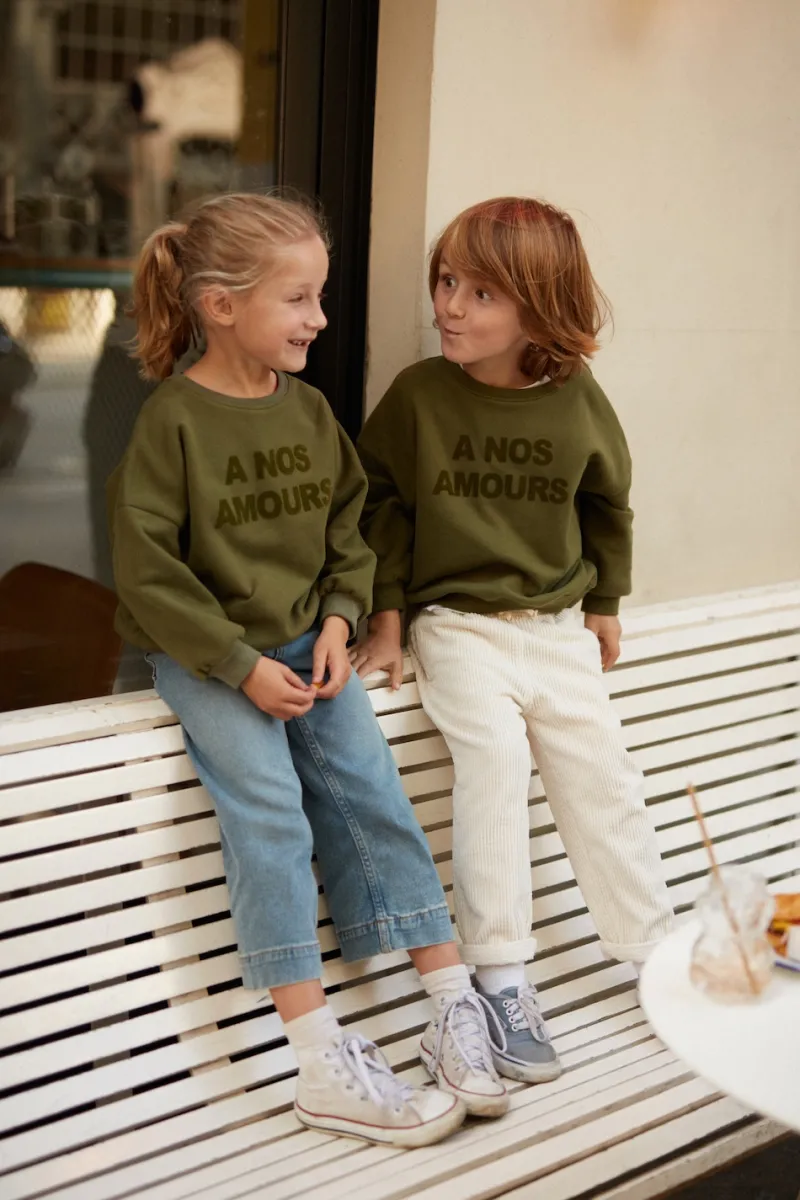 Shop Maison Guillemette SWEAT-SHIRT A NOS AMOURS - ENFANT