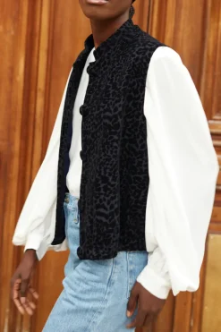 Best Maison Guillemette VESTE SANS MANCHES PANTHERE