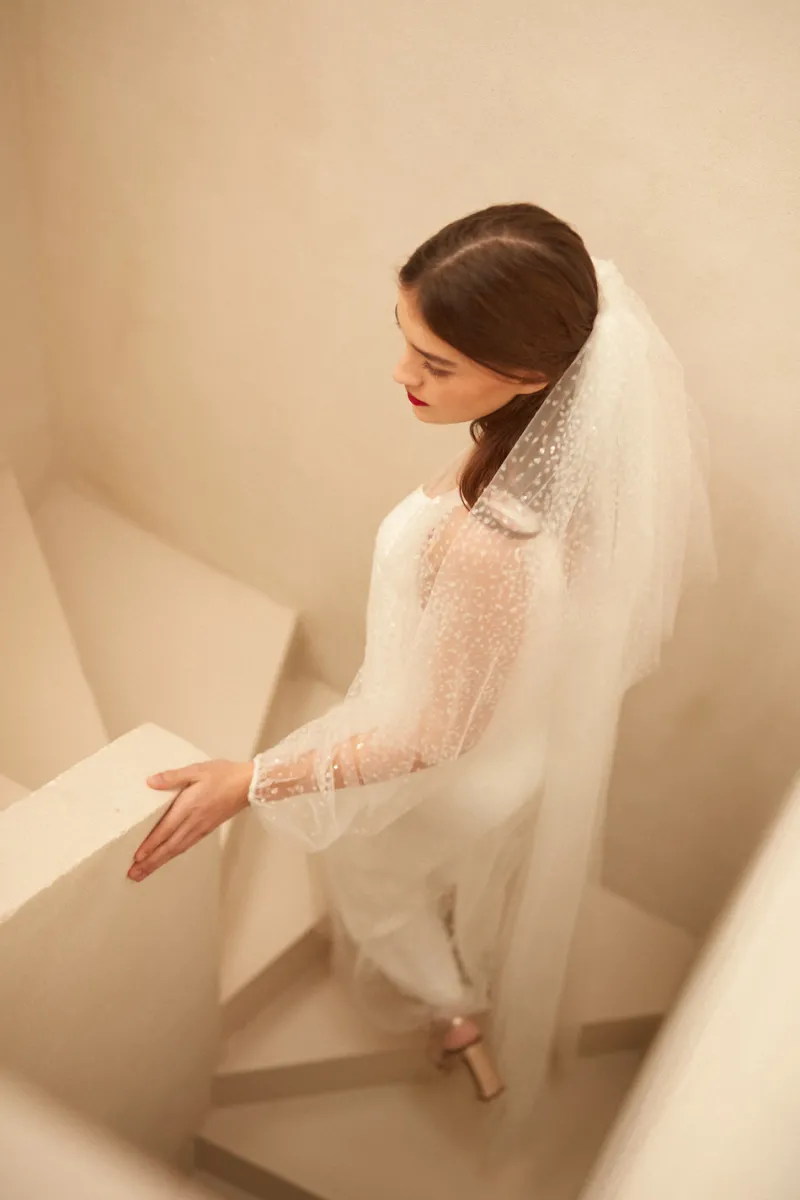 Outlet Maison Guillemette VOILE PLUIE DE PAILLETTES - COLLECTION BLANCHE